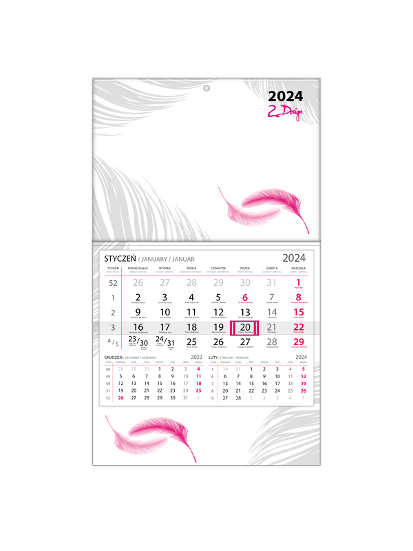 2design Kalendarze jednodzielne indywidualne
