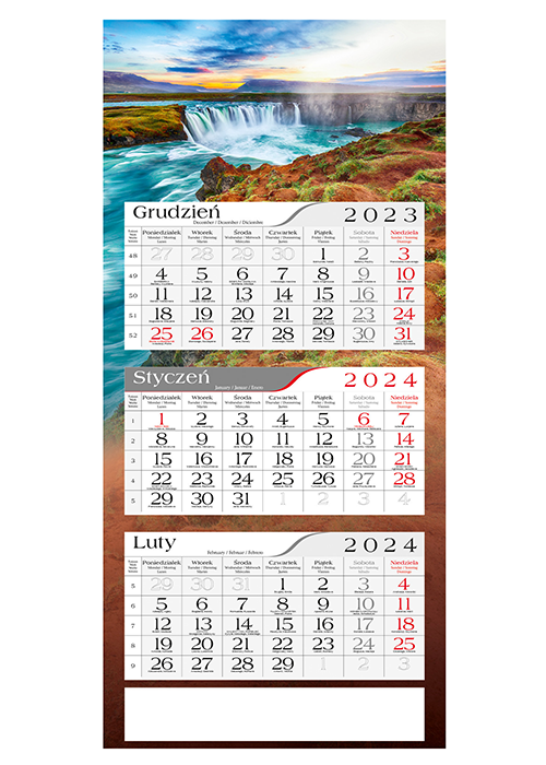Kalendarze trójdzielne tanie